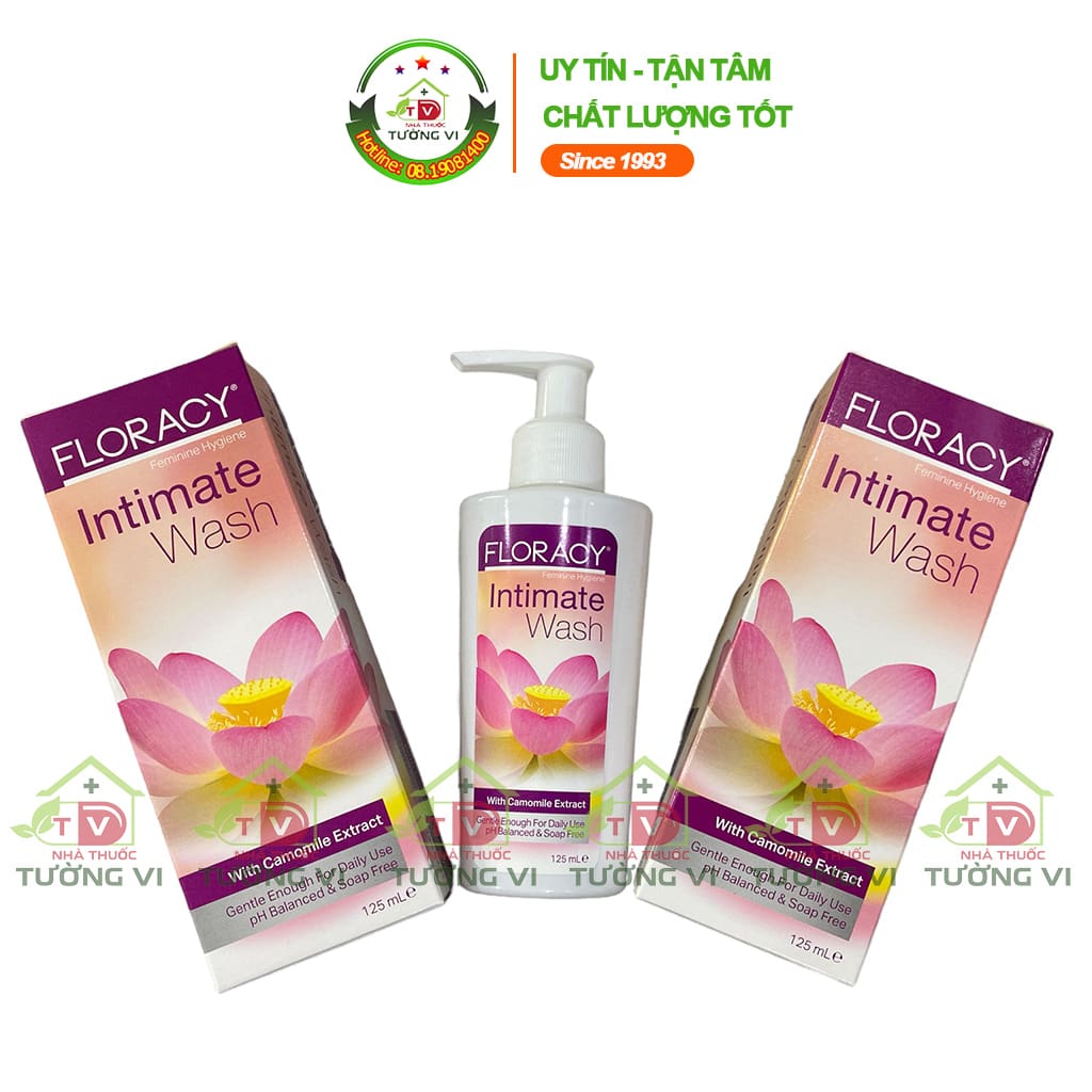 Floracy Intimate Wash 125ml - giúp nhẹ nhàng làm sạch vùng kín và duy trì độ cân bằng pH tự nhiên của cơ thể.